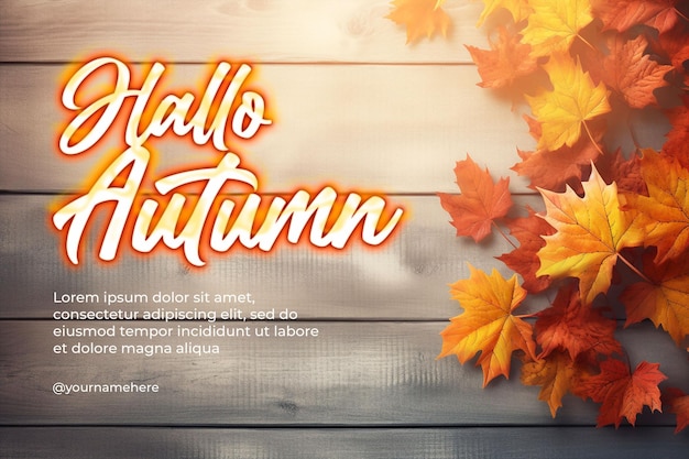 PSD benvenuto autunno sfondo banner design