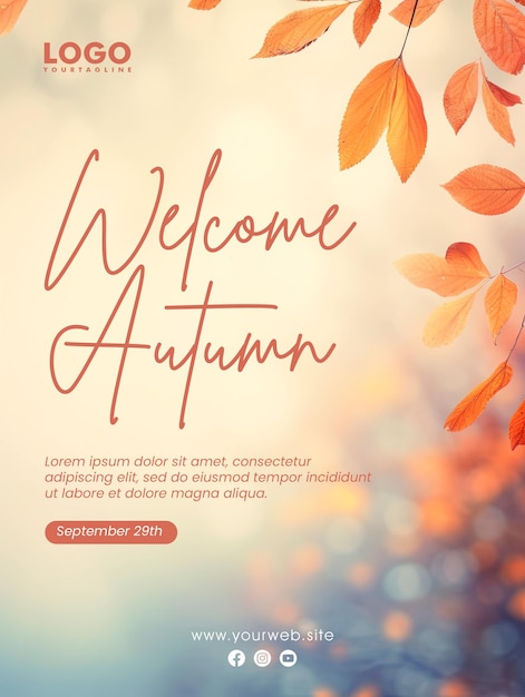 PSD welcome autumn poster