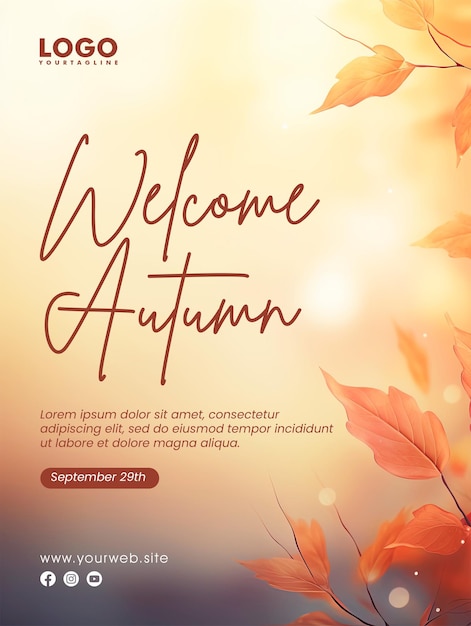 PSD welcome autumn poster