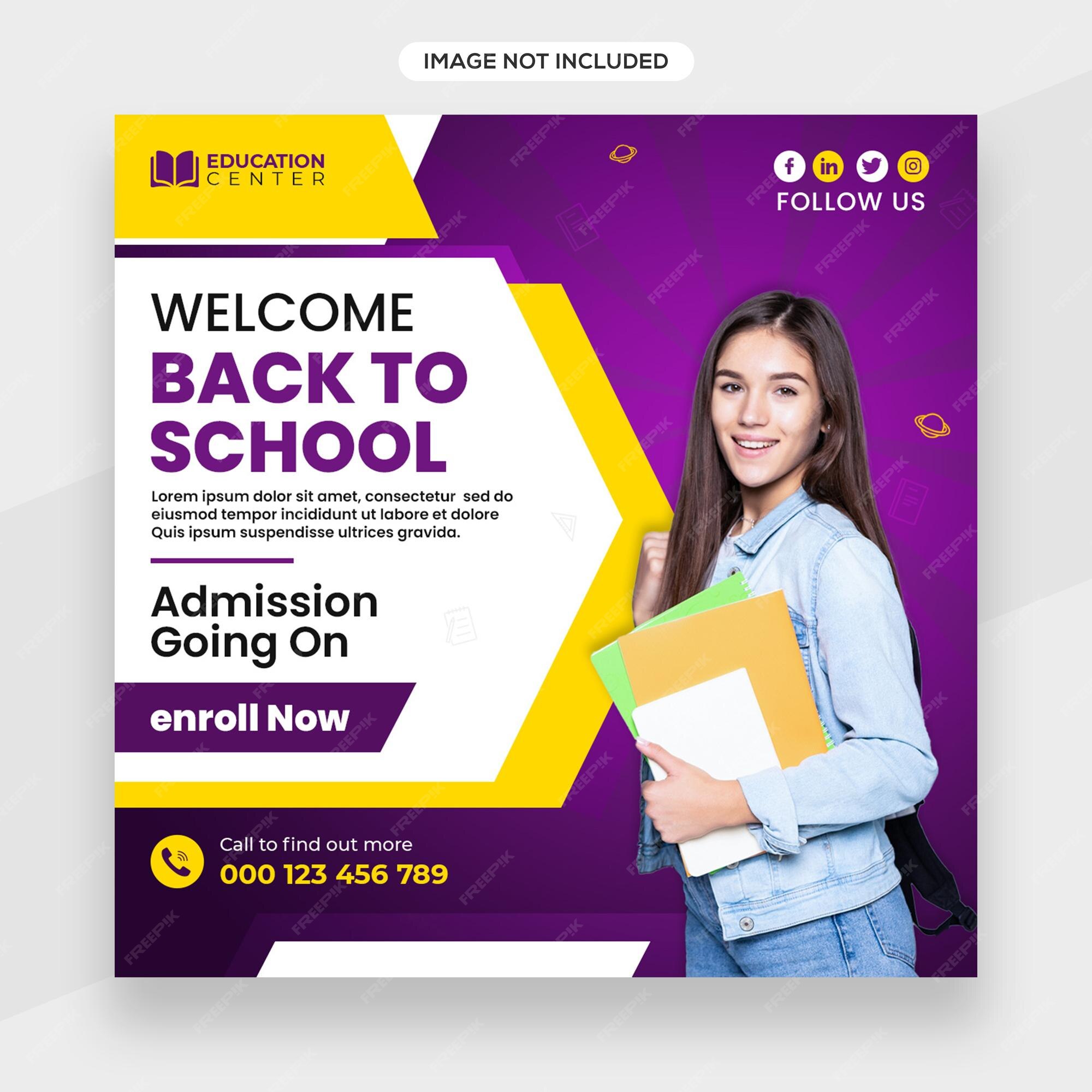 Premium Psd Welcome Back To School New Admission Or Education School