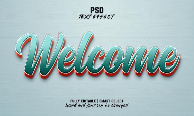PSD welcome editable text effect style template