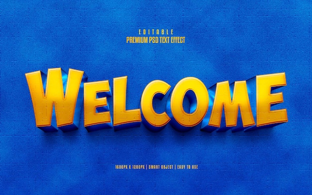 Welcome fully editable premium text effect