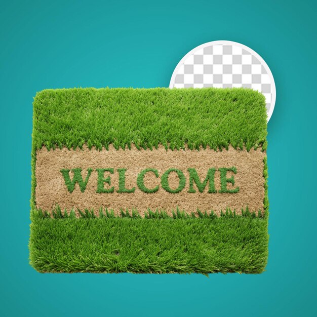 PSD welcome mat with brown leather shoe