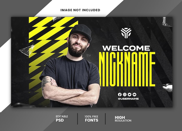 Welcome new player esports social media post banner