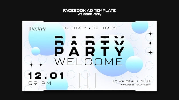 PSD welcome party facebook template