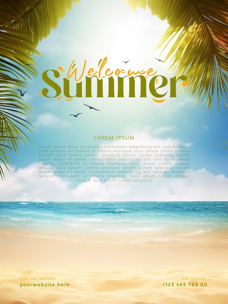 Welcome summer social media post template