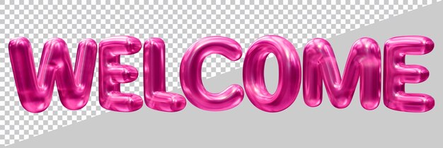 PSD welcome text design with 3d modern effect style