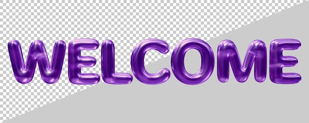 PSD welcome text design with 3d modern effect style