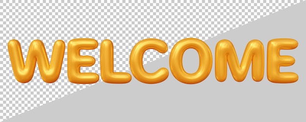 PSD welcome text design with 3d modern effect style