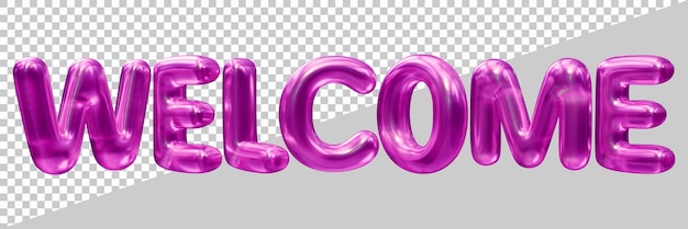 PSD welcome text design with 3d modern effect style