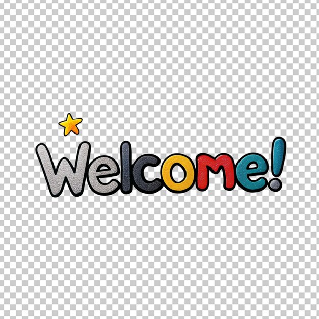 PSD welcome text on transparent