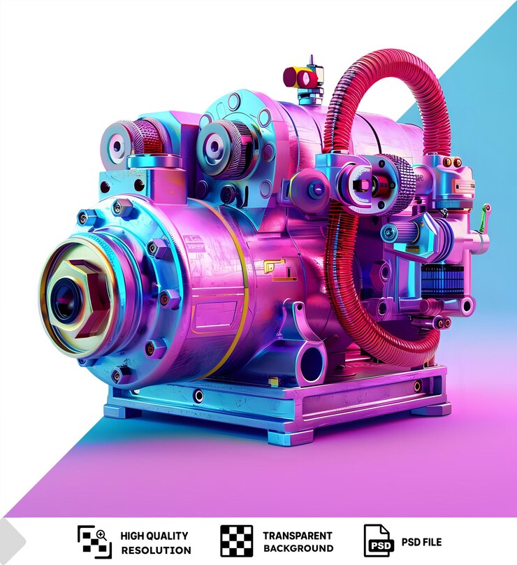 PSD welding machine connection equipment attachments on a pink background png