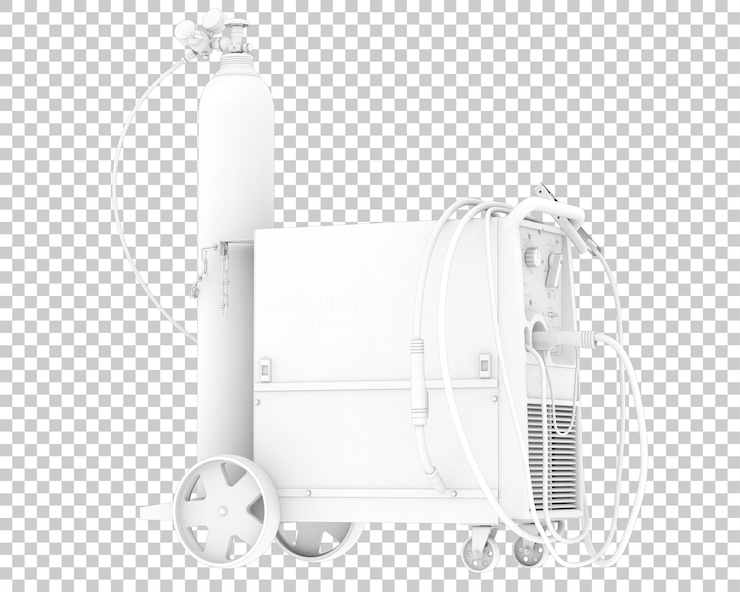 PSD 在透明背景上隔離的接機 3d染插圖