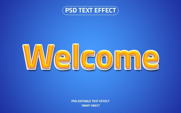 PSD welkom bewerkbaar mockup-teksteffect