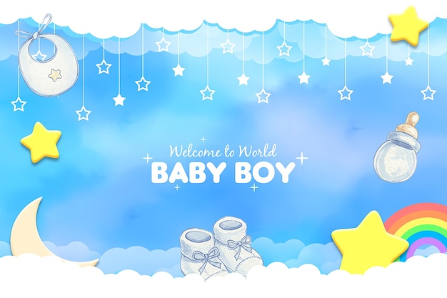 Welkom bij de wereld baby jongen aankondiging