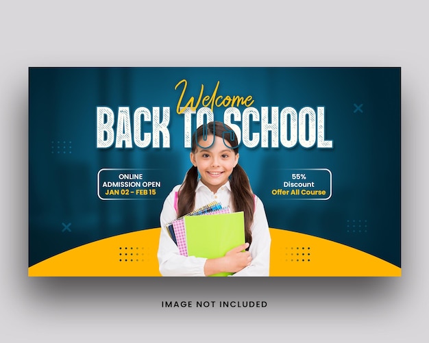 Welkom terug op school Ontwerpsjabloon voor miniatuurbanner
