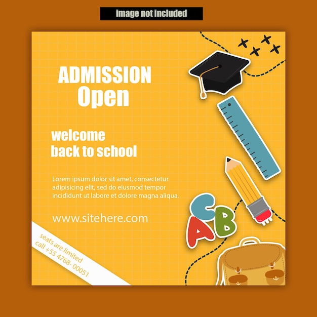 welkom terug op school toelating opent posterontwerp