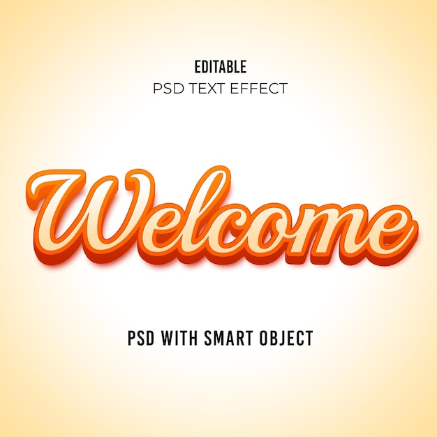 PSD welkomstteksteffect 3d