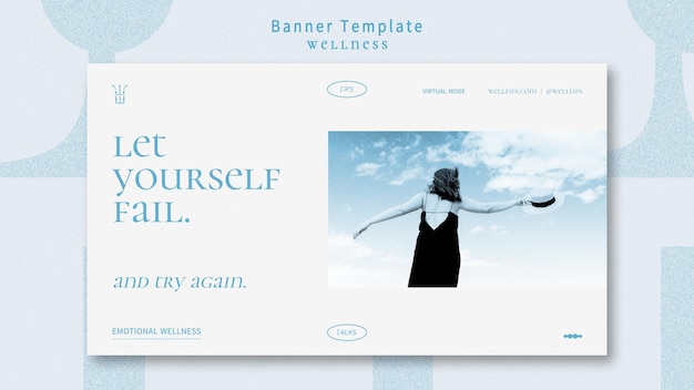 PSD wellness banner template with photo