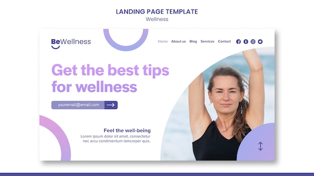 PSD wellness concept landing page