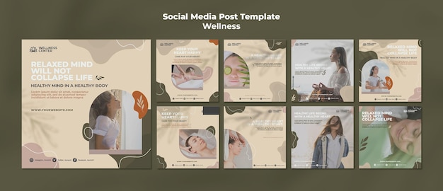 Wellness-posts op sociale media