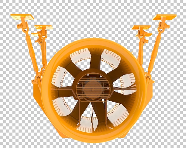 PSD wentylator tunelowy izolowany na przezroczystym tle ilustracja renderowania 3d