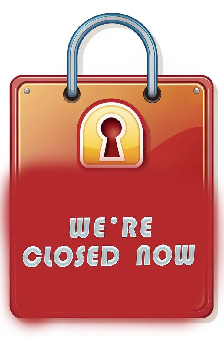 PSD were closed now signboard social media post template design
