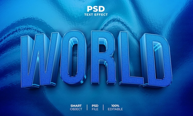Wereld 3D bewerkbaar teksteffect
