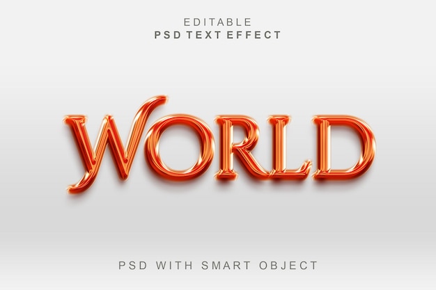 Wereld 3d-teksteffect