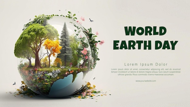 Wereld Aarde Dag Illustratie Een transparante Earth Globe met Forest Tree Inside the Globe
