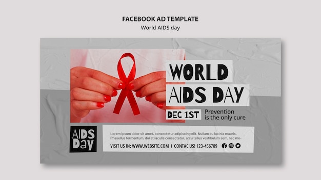 PSD wereld aidsdag facebook-sjabloon