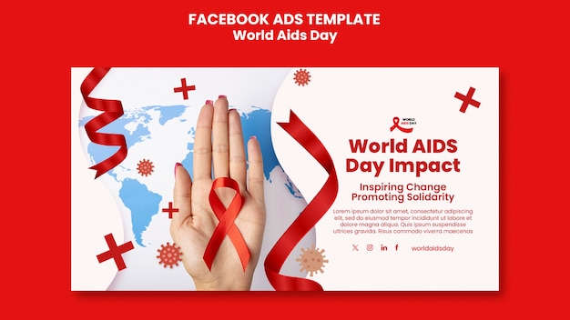 PSD wereld aidsdag sjabloonontwerp