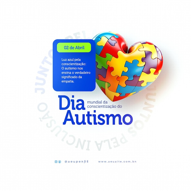 wereld autism bewustzijnsdag social media post psd sjabloon