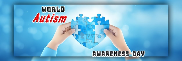 Wereld autisme awareness day met puzzelstukken