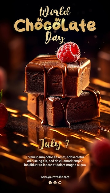 Wereld chocolade dag poster sjabloon