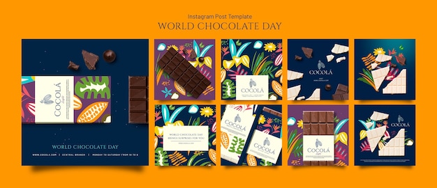 Wereld chocolade dag sjabloon