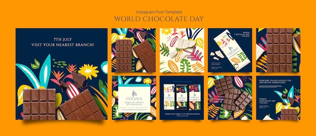 Wereld chocolade dag sjabloon