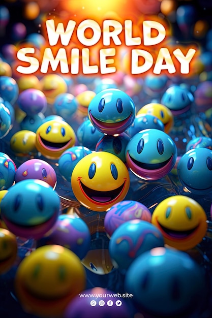 Wereld glimlach dag achtergrond en smlie poster