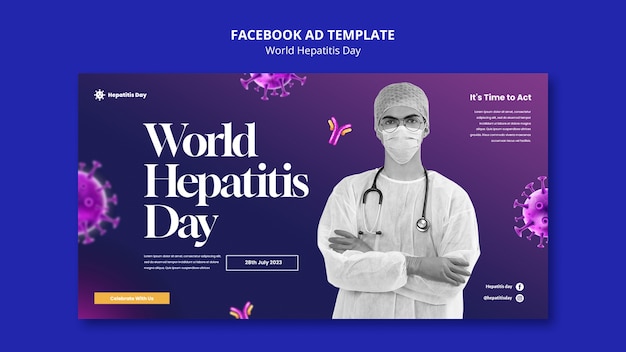 PSD wereld hepatitis dag facebook-sjabloon