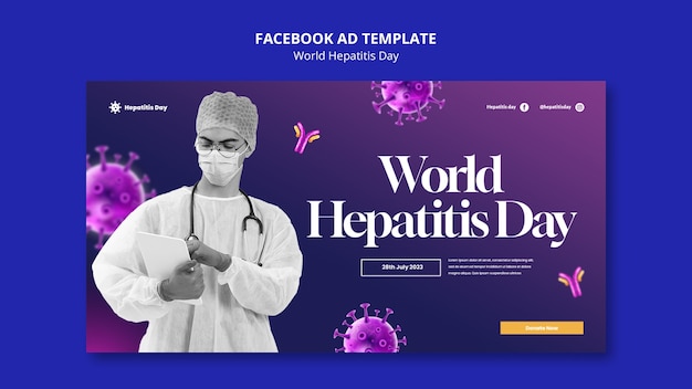 PSD wereld hepatitis dag facebook-sjabloon