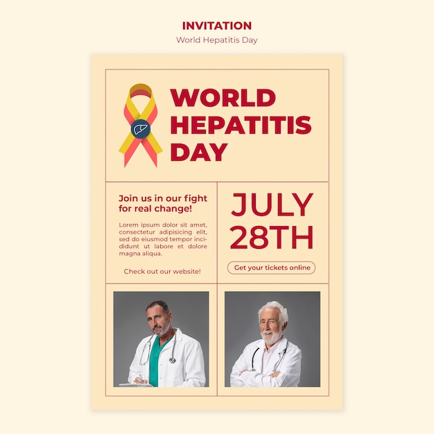 PSD wereld hepatitis dag uitnodigingssjabloon