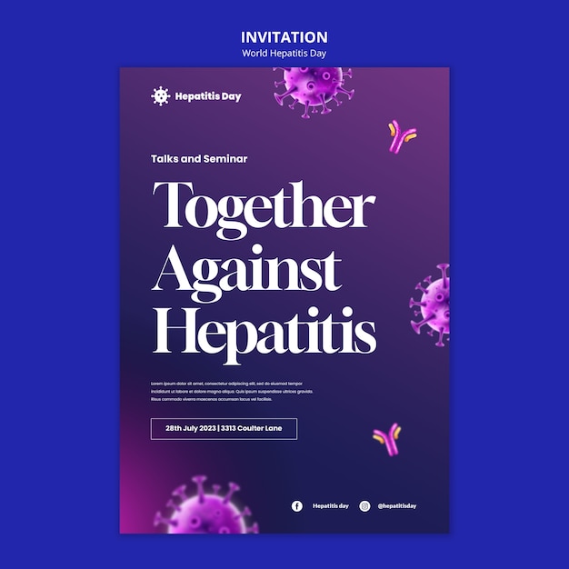 PSD wereld hepatitis dag uitnodigingssjabloon