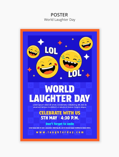 Wereld lachdag poster sjabloon