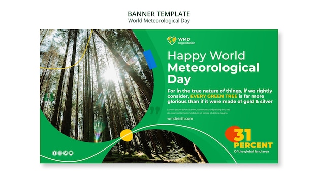 PSD wereld meteorologische dag banner