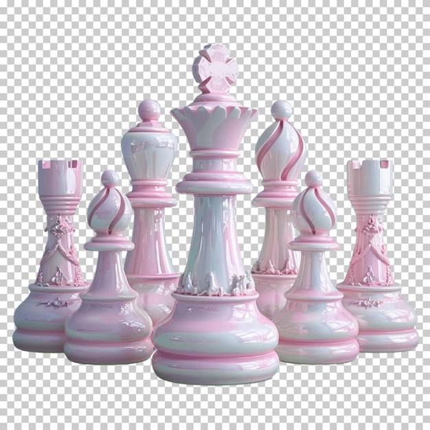 PSD wereld schaakdag klassieke schaakbord gouden schaakstukken schaakmat geïsoleerd op transparante achtergrond