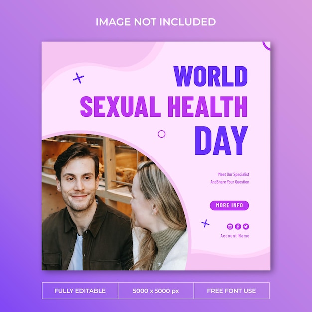 Wereld seksuele gezondheidsdag instagram post sociale media sjabloon