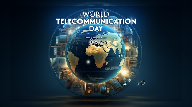 Wereld telecommunicatiedag en wereld internetdag achtergrond voor sociale media