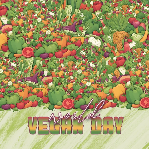PSD wereld vegan day celebration social media post banner sjabloon