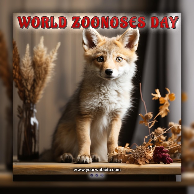 Wereld zoonoses dag voor social media post