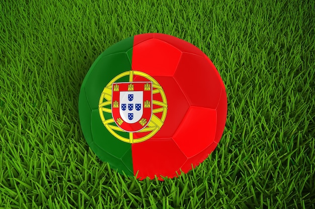 Wereldbeker voetbal met Portugese vlag